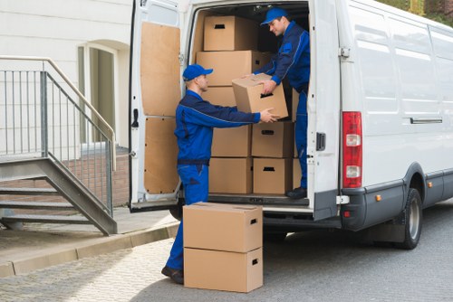 Careful loading of boxes and furniture for a house move